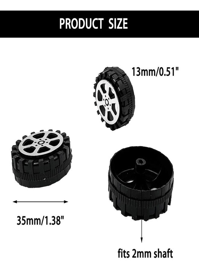 URIMPAVIDO 30PCS Toy Car Wheels 35mm Model Toy Plastic Wheel for RC Car Truck Robot DIY Model Toy Building Parts (2x35mm Shape3) - Image 3